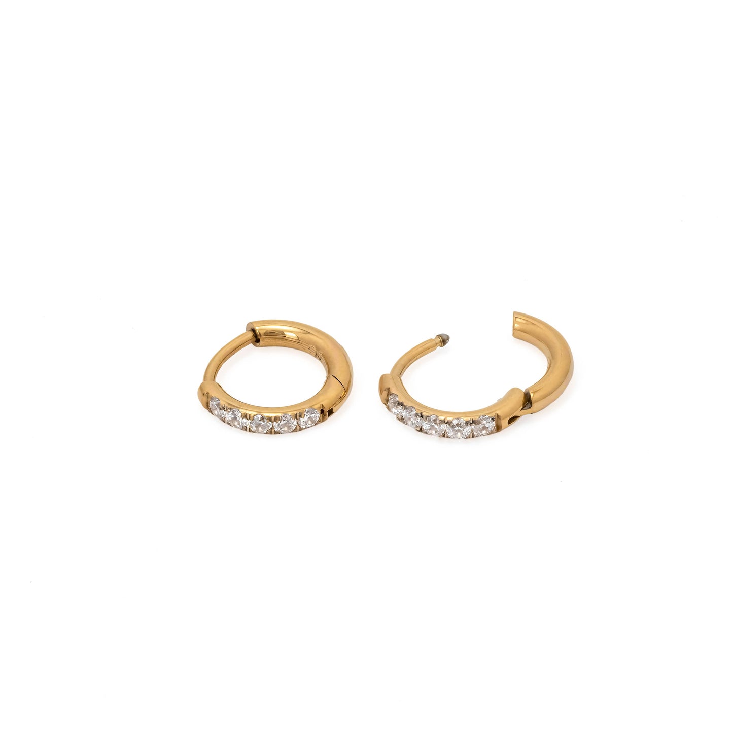 Waterproof 11mm CZ huggie hoop earrings