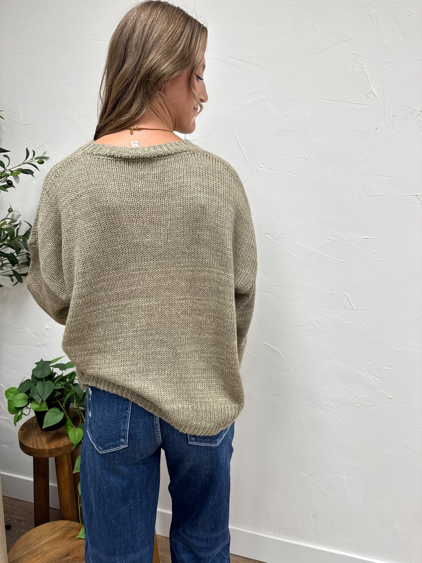 Lace-UP Front Sweater Top