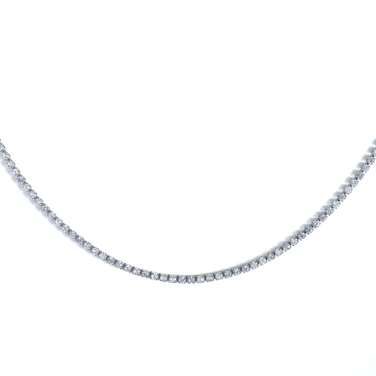 Tennis Choker Silver white diamond