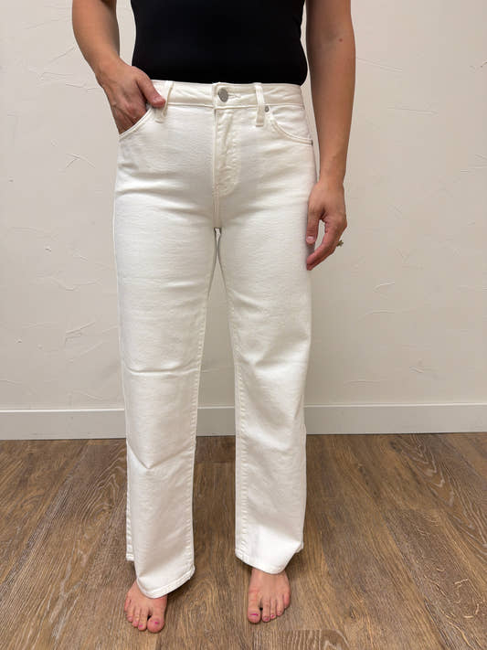 Mid Rise Slim Wide Leg