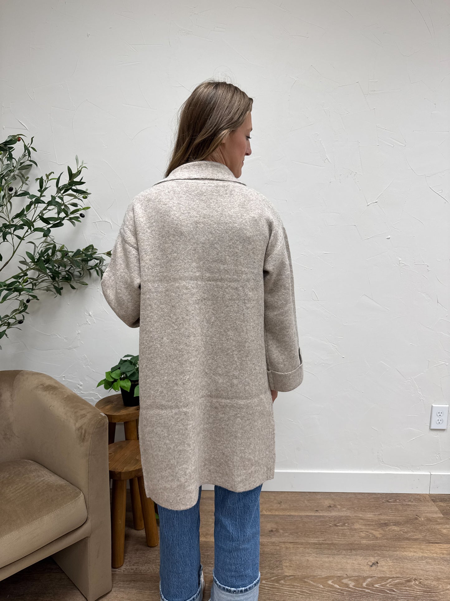 Open Front Knit Coat