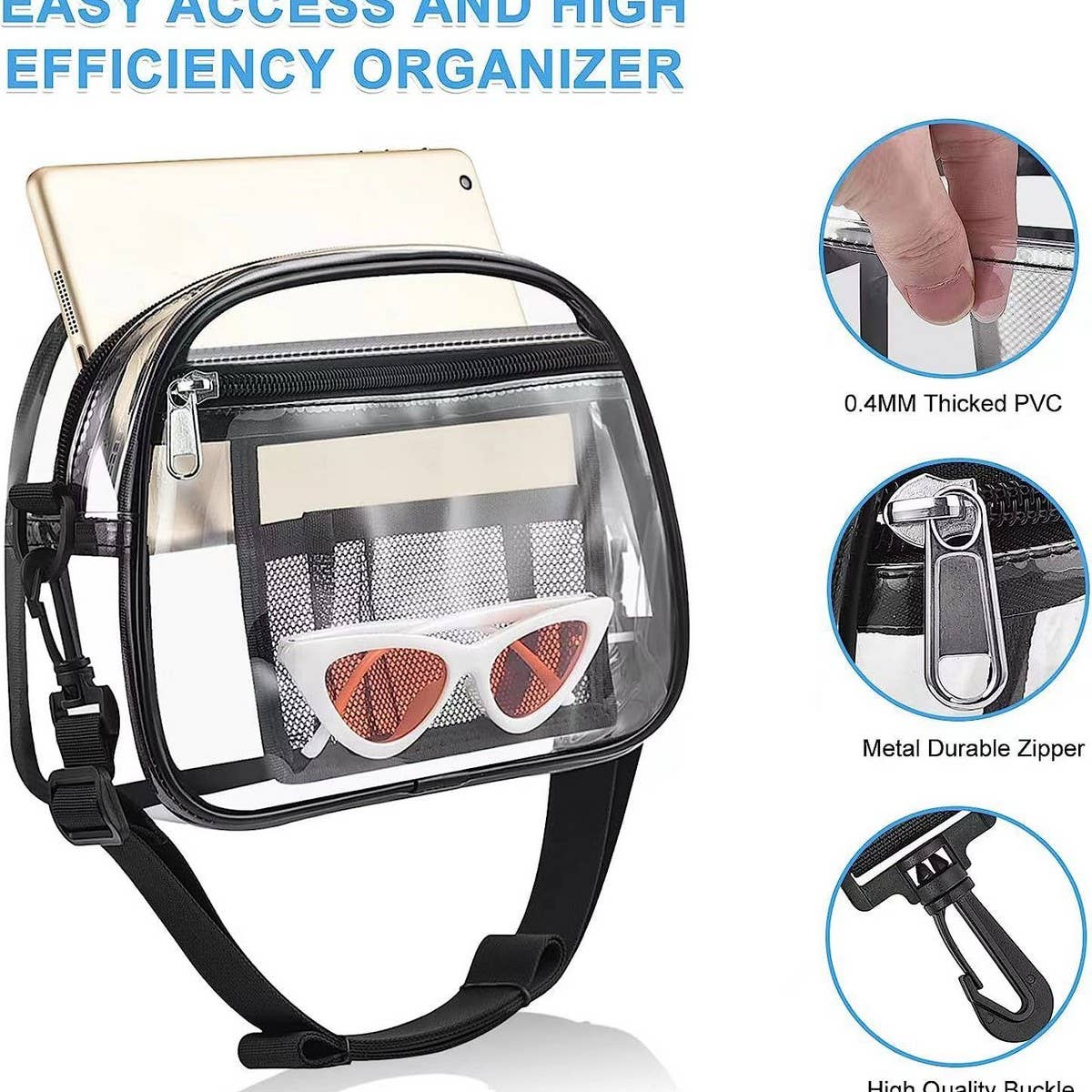 TRANSPARENT MULTIFUNCTIONAL CROSSBODY BAG Black