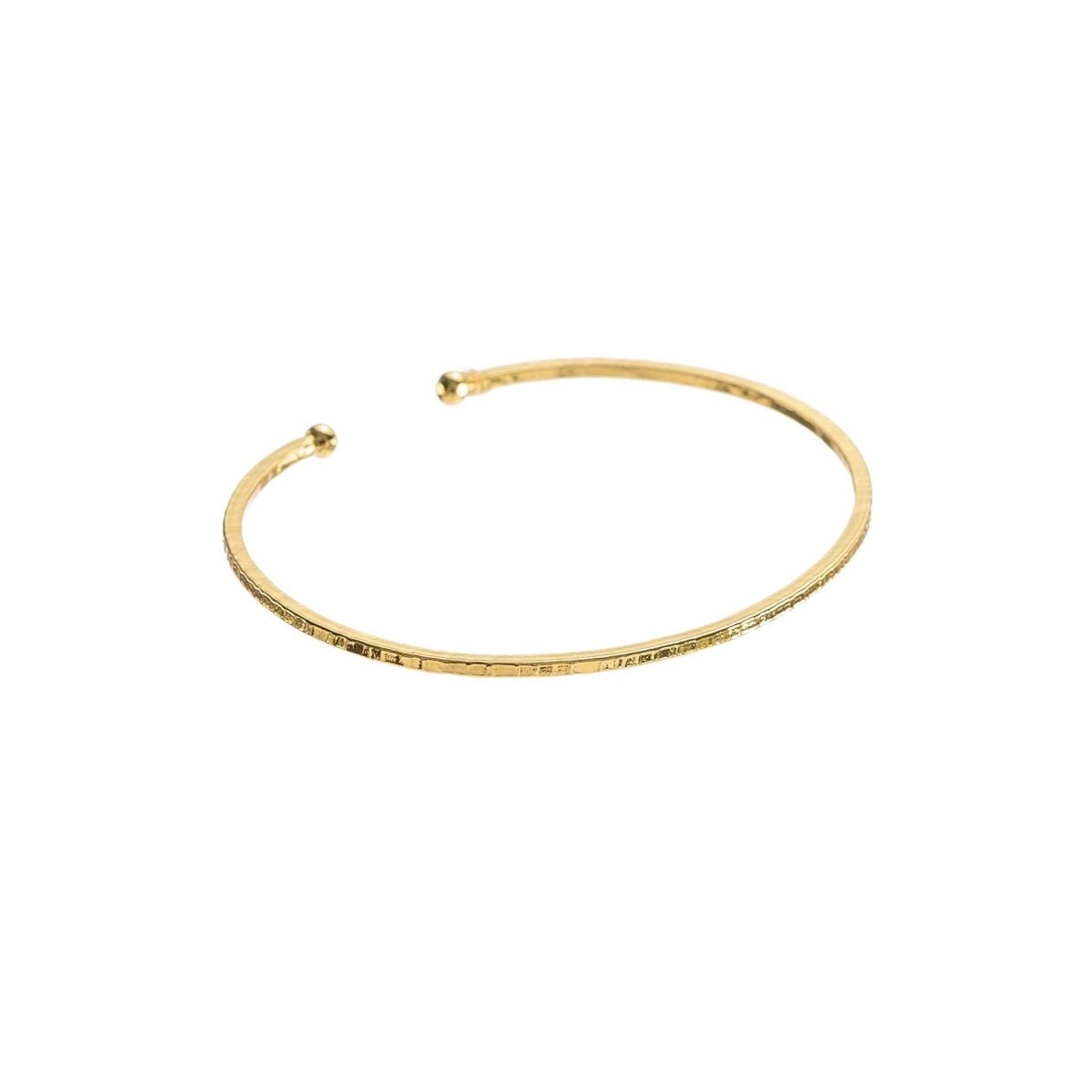 24K Gold Adjustable Thin Hammered Bangle - Three:Twelve Boutique - Brenda Grands Waterproof Jewelry