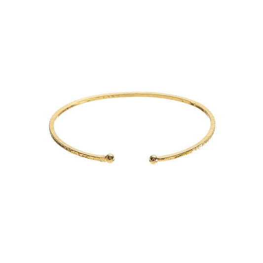 24K Gold Adjustable Thin Hammered Bangle - Three:Twelve Boutique - Brenda Grands Waterproof Jewelry