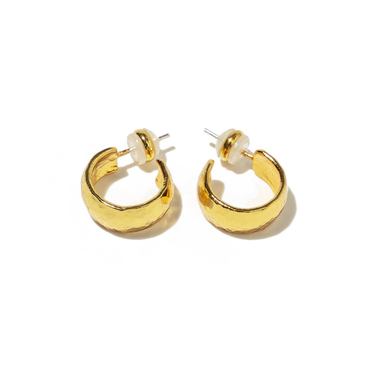 24K Gold Mini Hammered Hoops - Three:Twelve Boutique - Brenda Grands Waterproof Jewelry