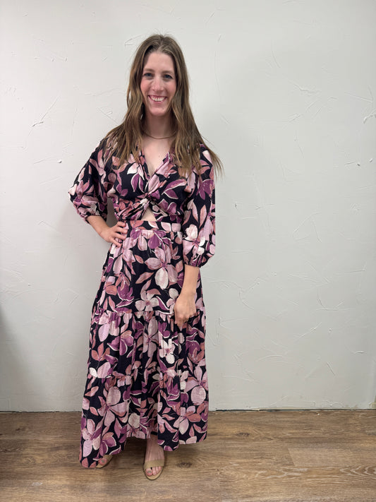 Floral 3/4 Sleeve Dress