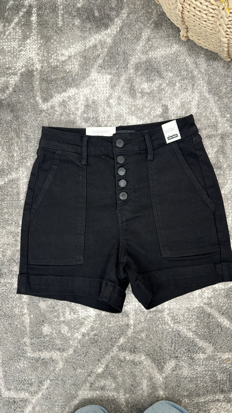 High Waisted Fly Trouser Shorts