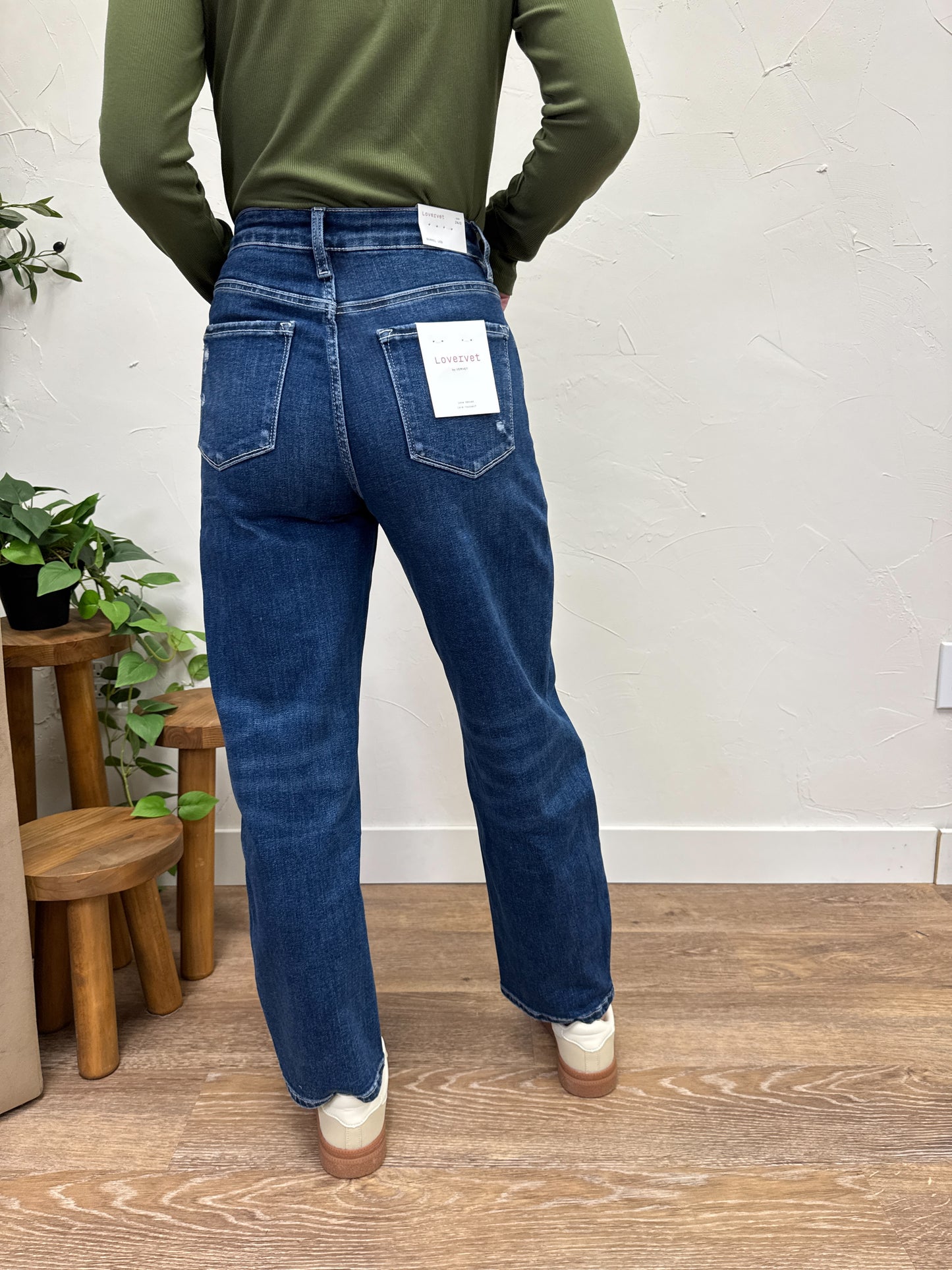 High Rise Barrel Vervet Denim