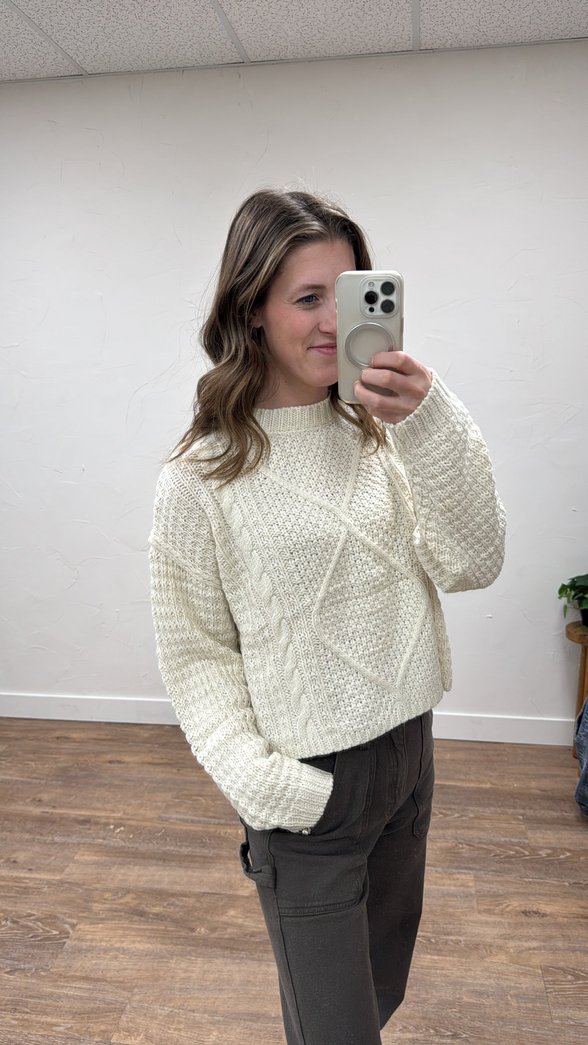 Cable knit Crop Sweater