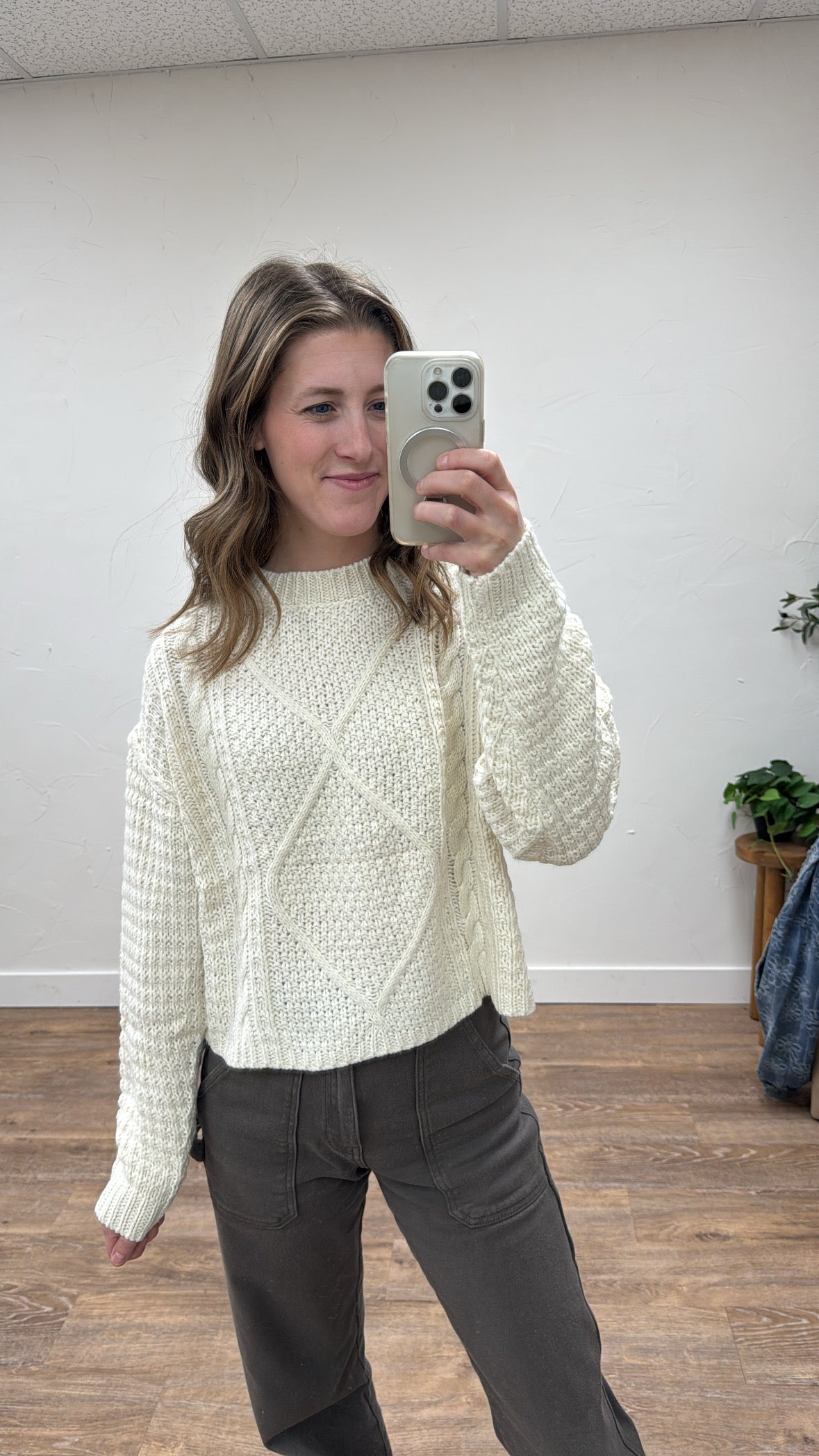 Cable knit Crop Sweater