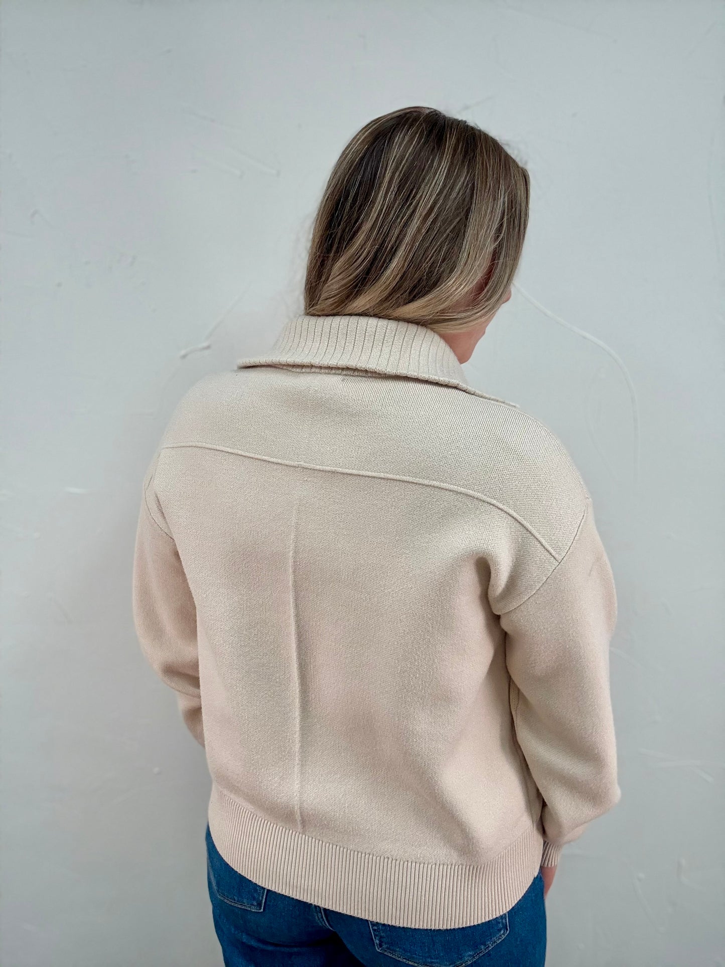Zippered Cardigan Jacket with pocket