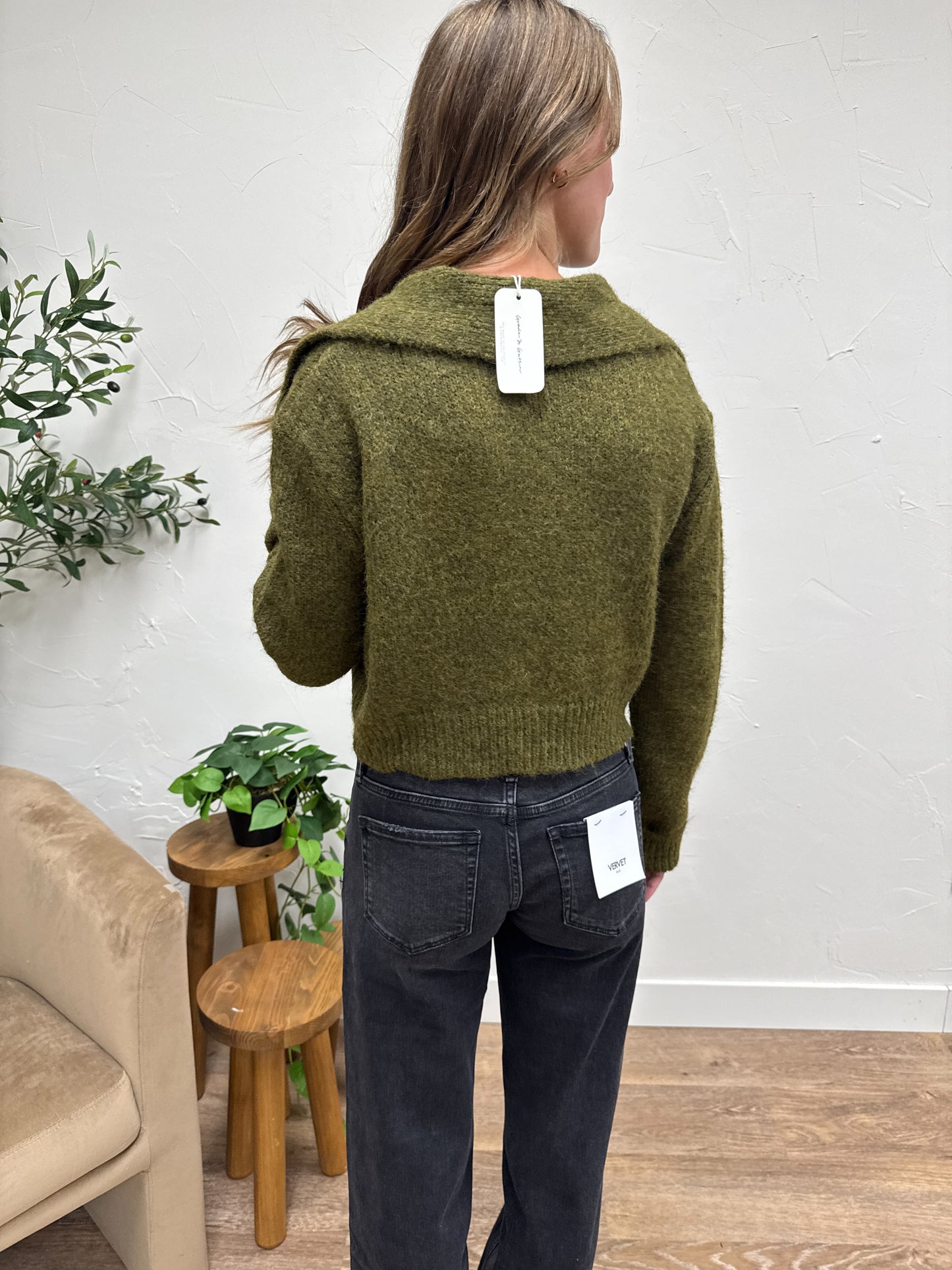 Button Up Collar Neck Cardigan
