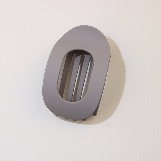 Oval Flat Hair Clip for Women, Strong Grip MATTE GRAY PURPLE