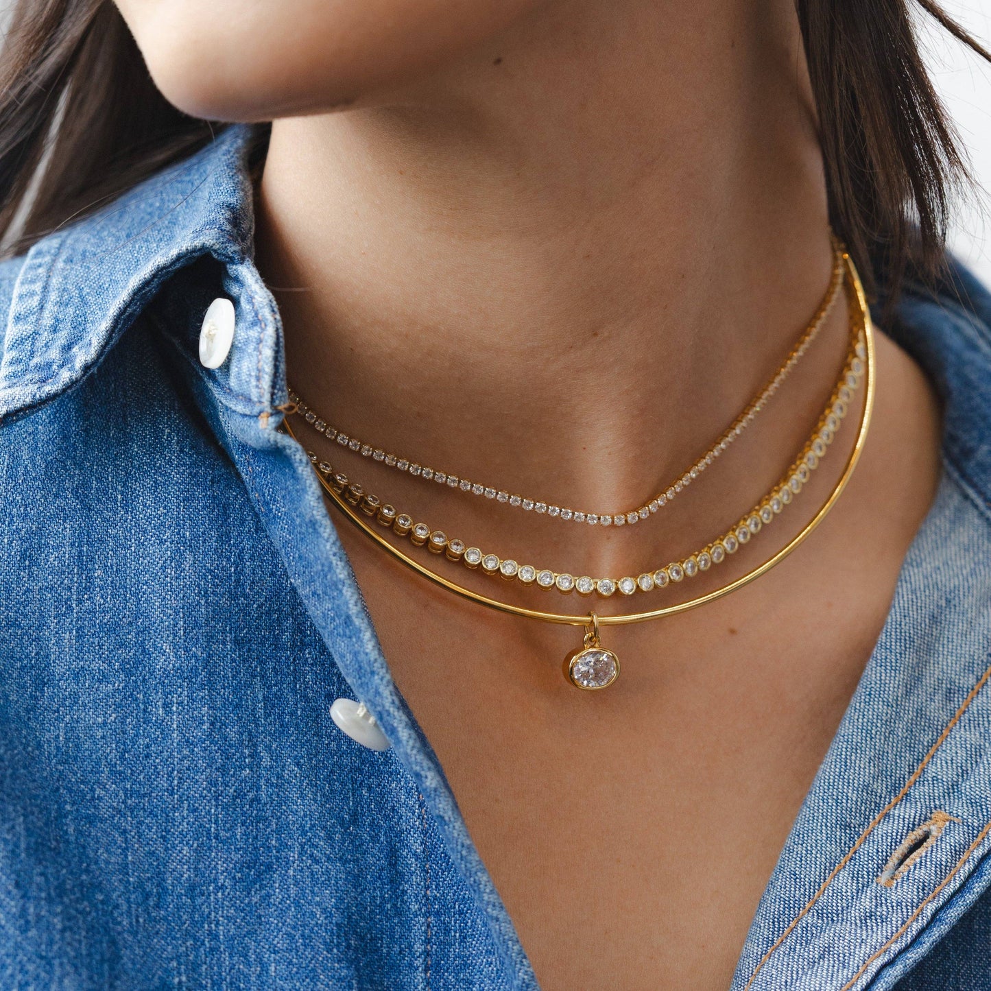 18K Gold Tennis Choker