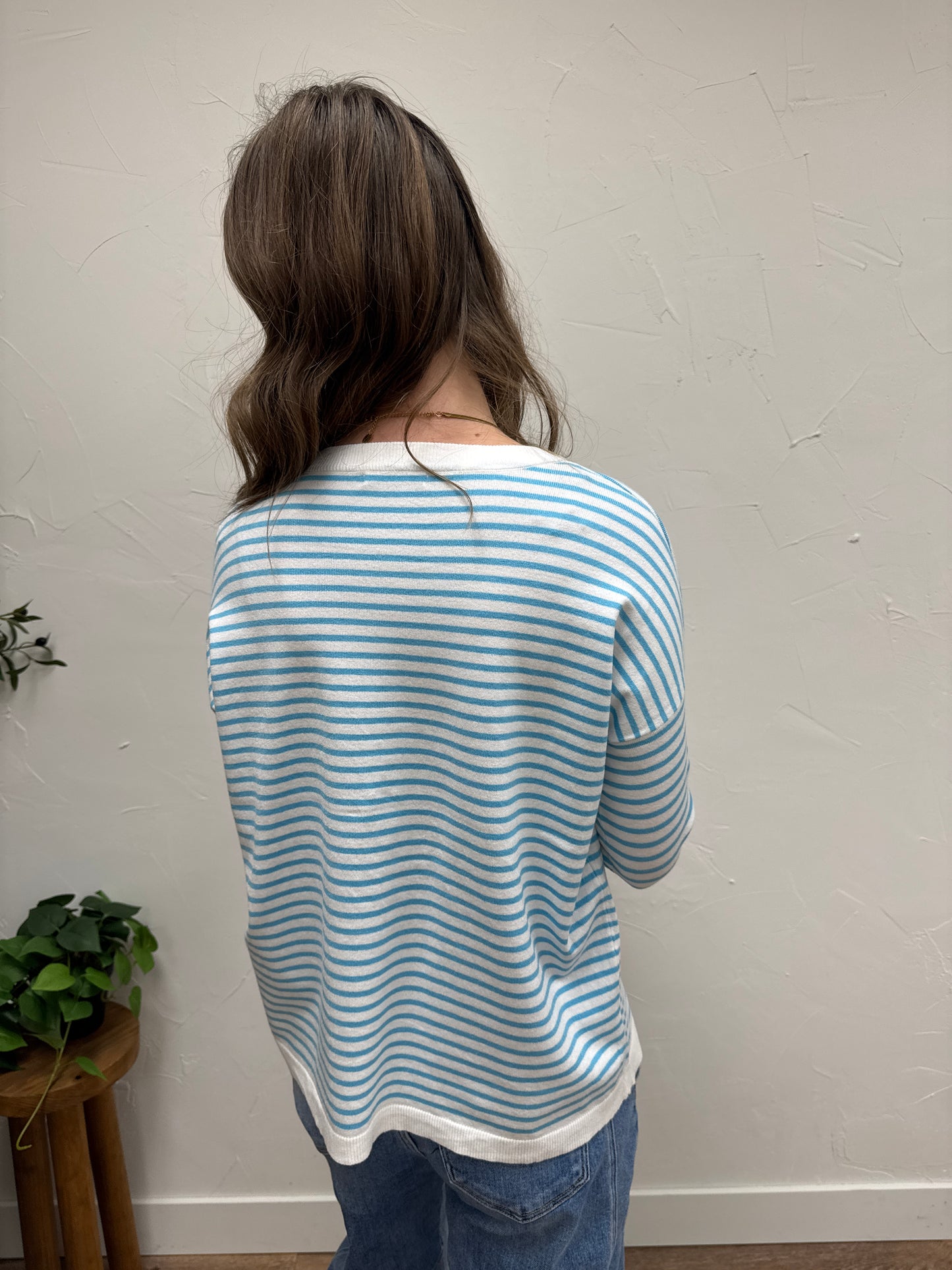 Pullover Striped Crew Neck