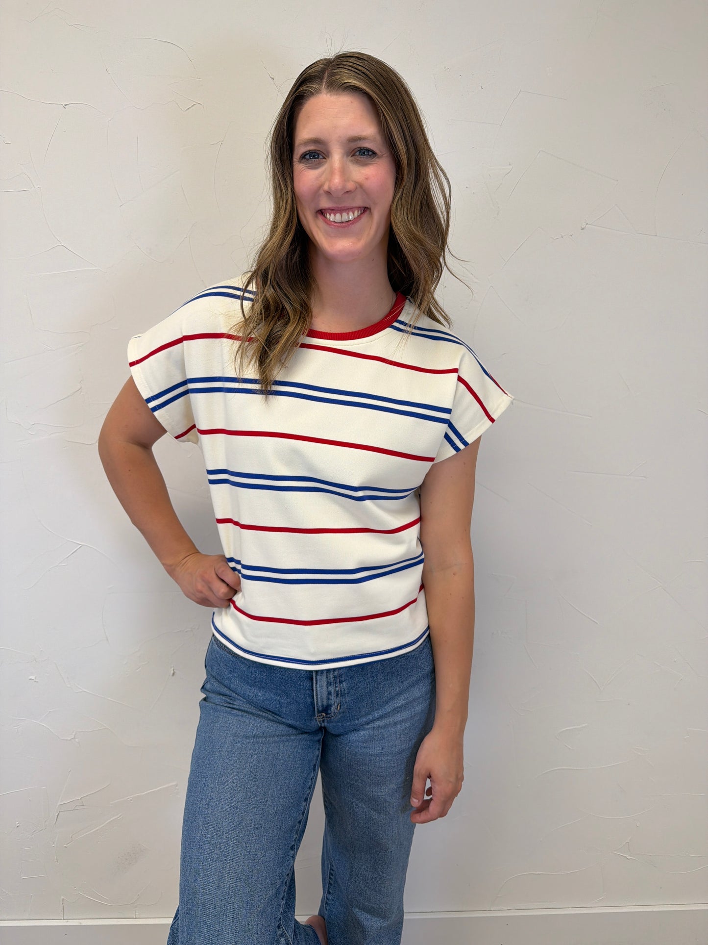 Striped Drop Sleeve Top