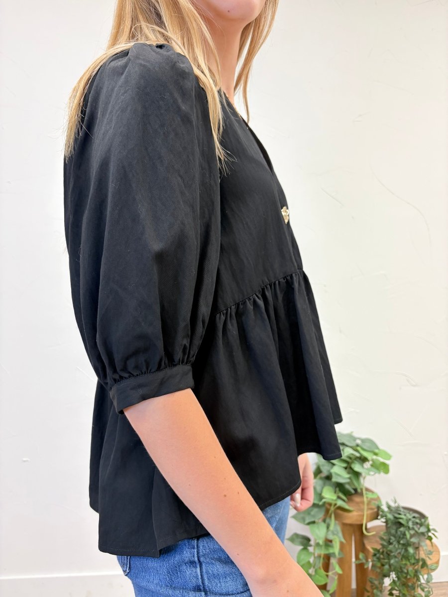 3/4 Sleeve Button Top - Three:Twelve Boutique - Entro