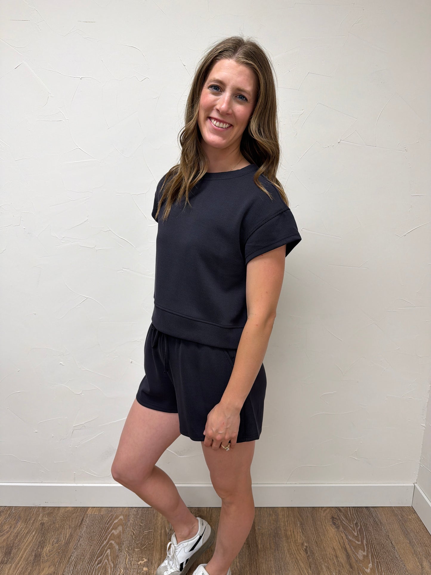 Luxe Sand Wash Rib Classic Tee Set