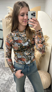 Mesh Floral Top