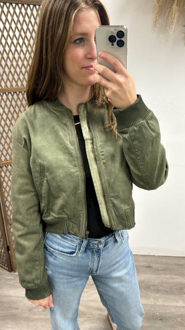 Washed Bomber Jacket