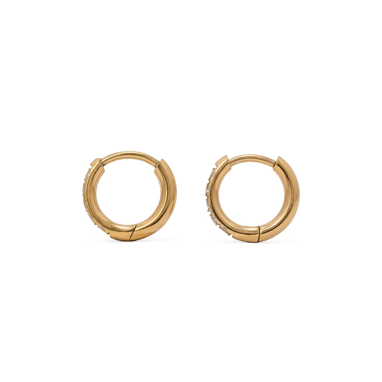 Waterproof 11mm CZ huggie hoop earrings