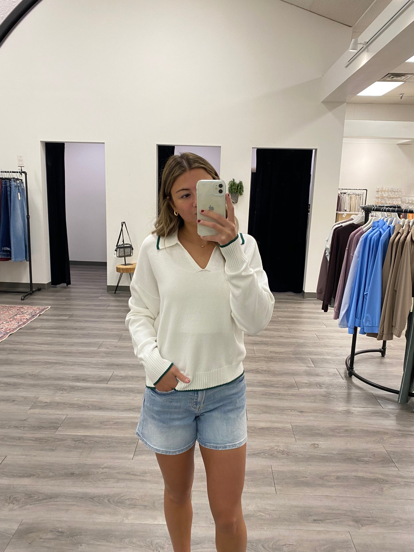 High Rise Vervet Denim Shorts