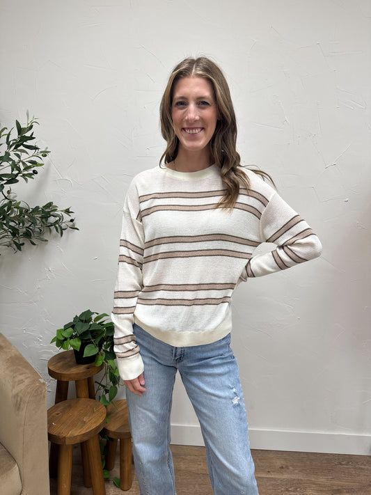 Striped Textured Pullover
