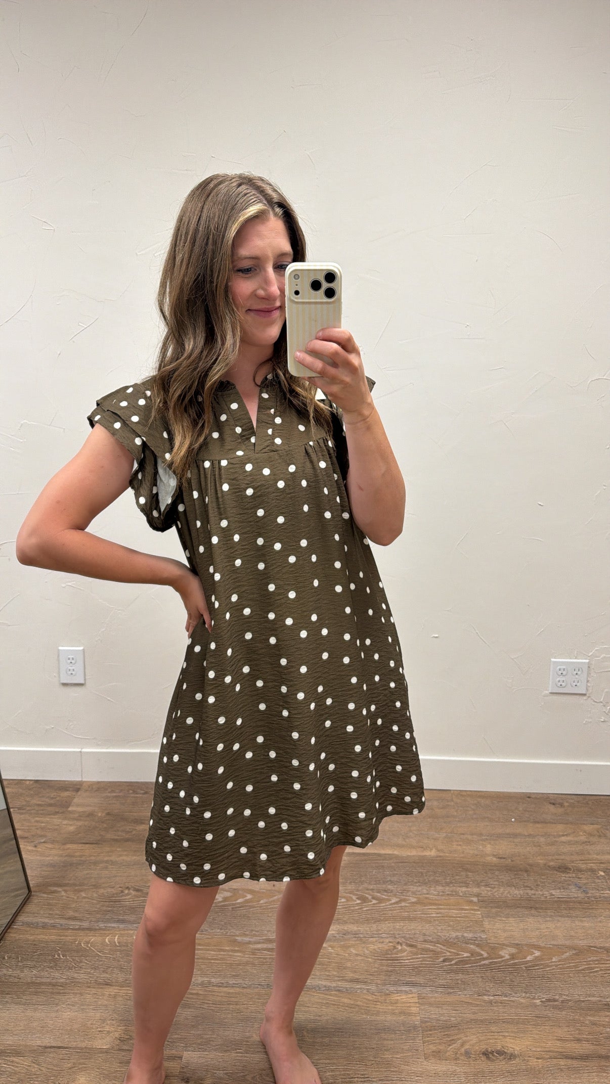Ruffle Sleeve Polka Dot Mini Dress