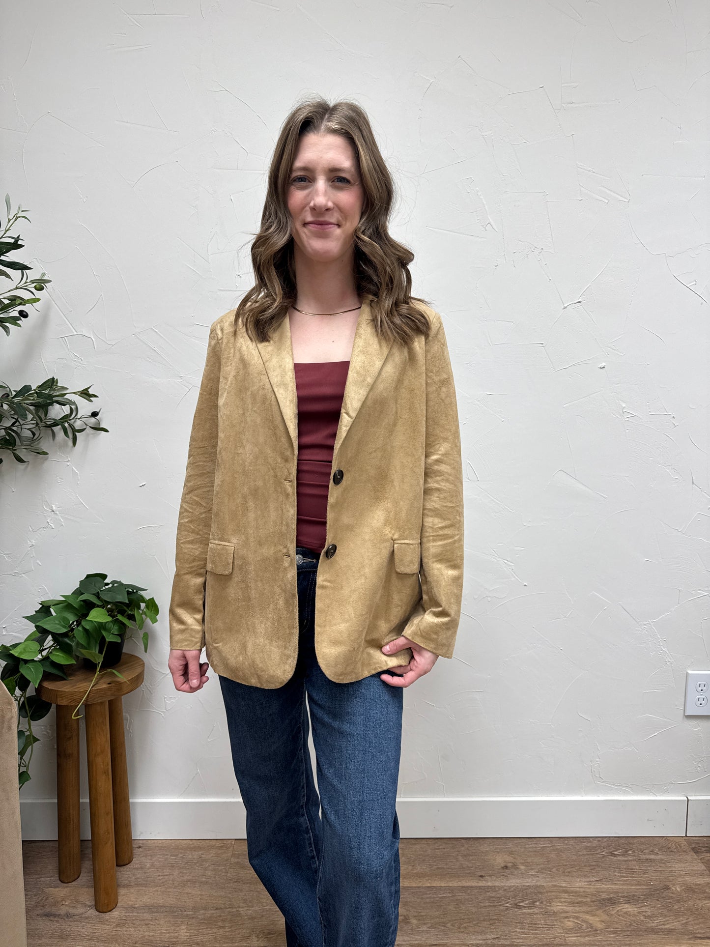 Suede Blazer Jacket