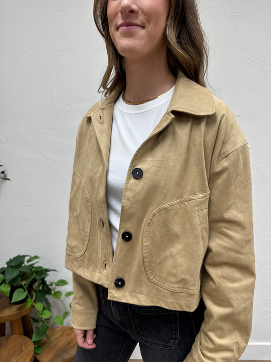 Suede Jacket with Pocket