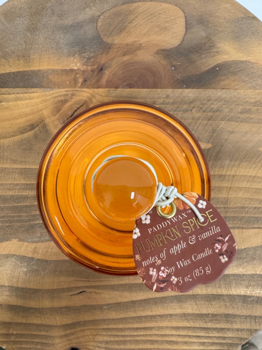 Top view of candle showing wax surface and wick detail — Three:Twelve Boutique