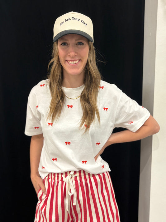 Bow Embroidered Tee