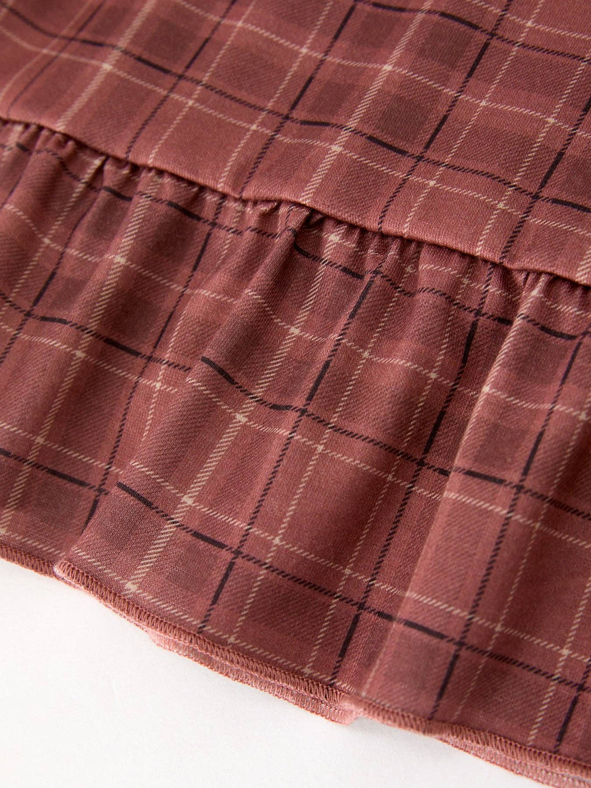Plaid Lace-Trim Peter Pan Collar Dress