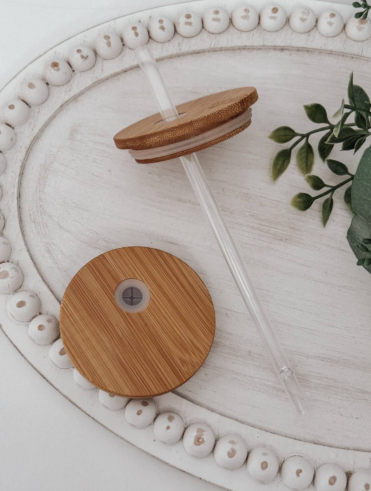 Pink Bows #2 16oz Glass Cup with Bamboo Lid: Clear