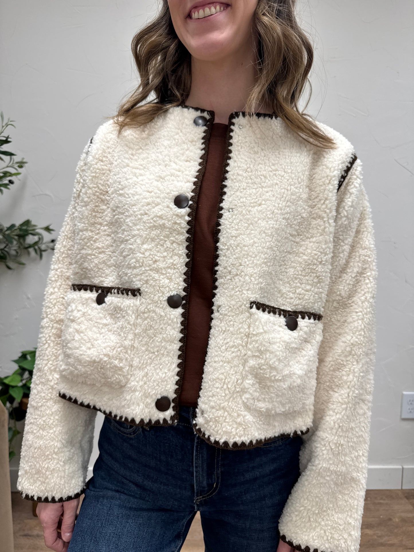 Sherpa Jacket with Contrasting