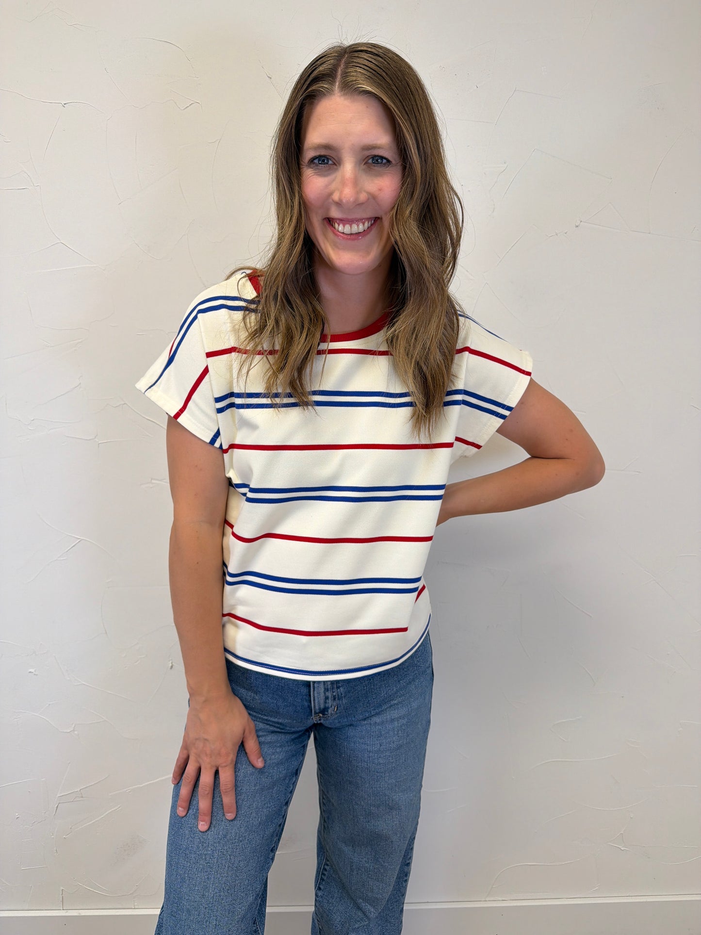 Striped Drop Sleeve Top