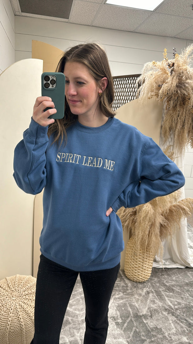 Spirit Lead Me Simple Embroidered Sweatshirt