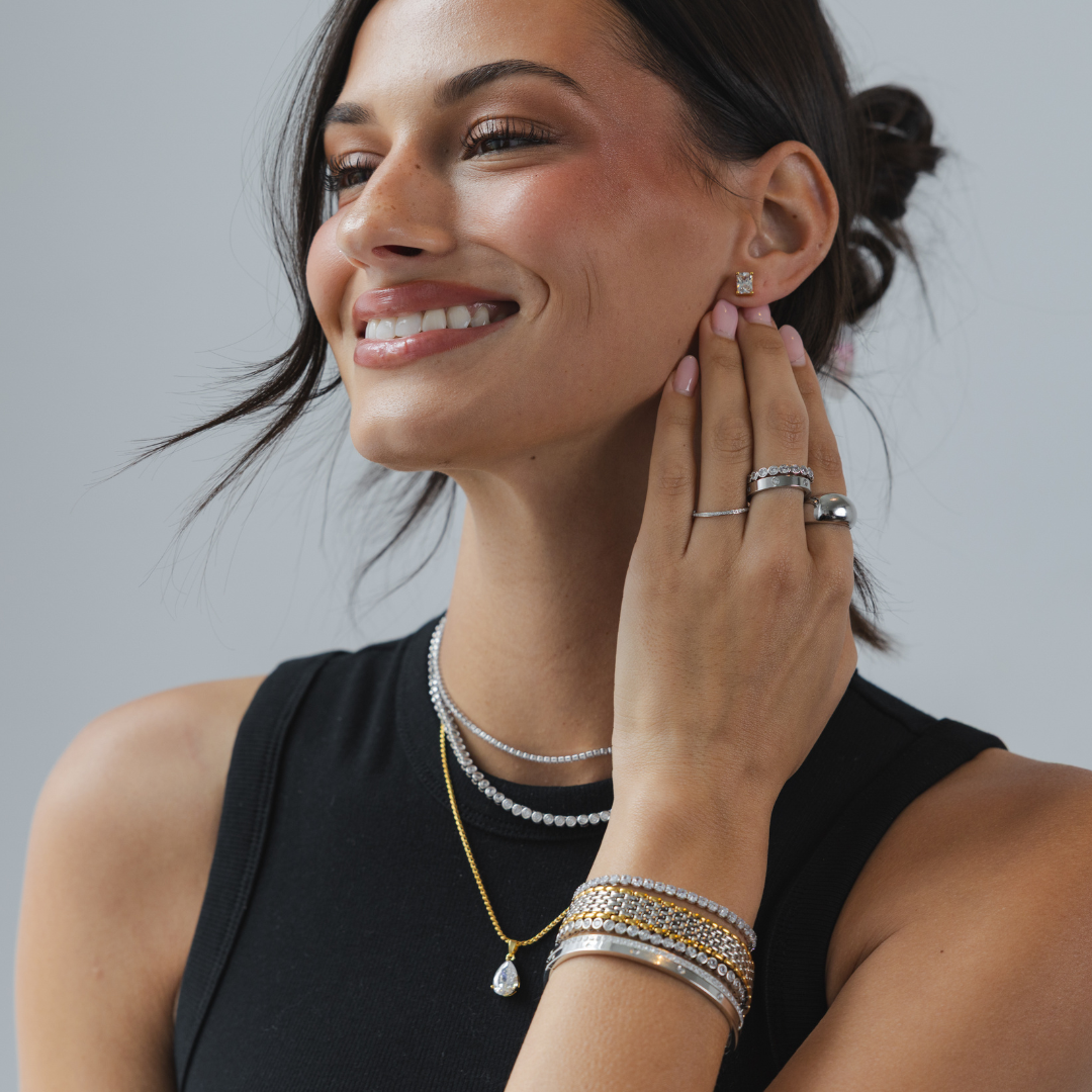 Tennis Choker Silver white diamond