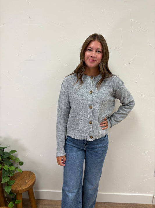 Brushed Button-Up Cardigan