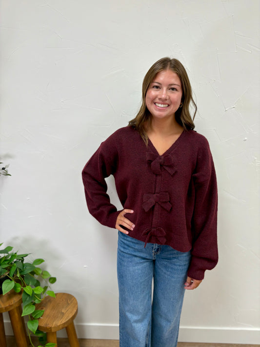 Brushed Bow Detail Sweater