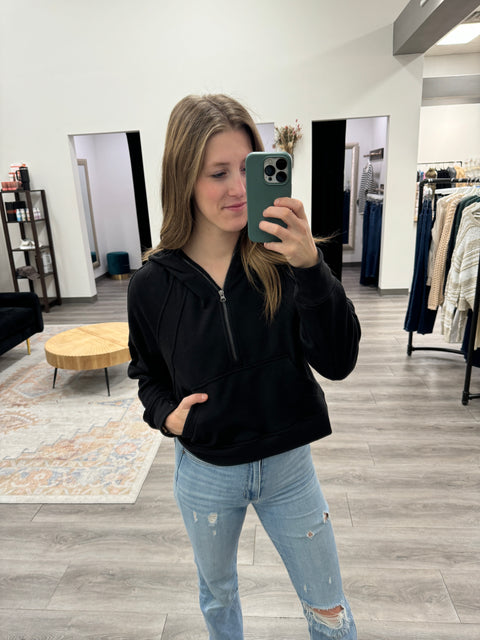 French Terry Cropped Hoodie Jacket