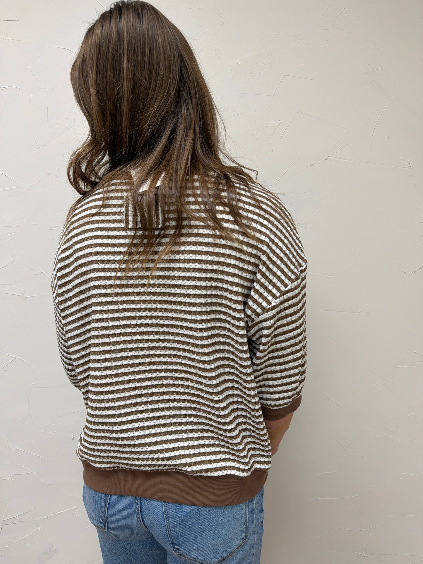 Textured Stripe Knit Top