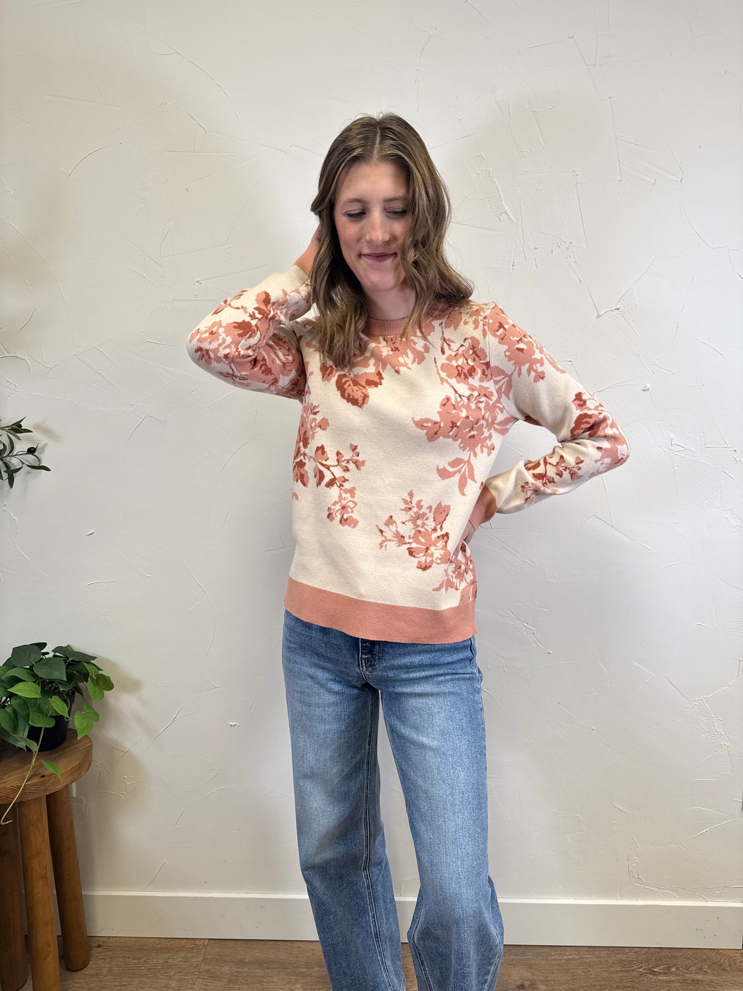 Flower Jacquard Sweater