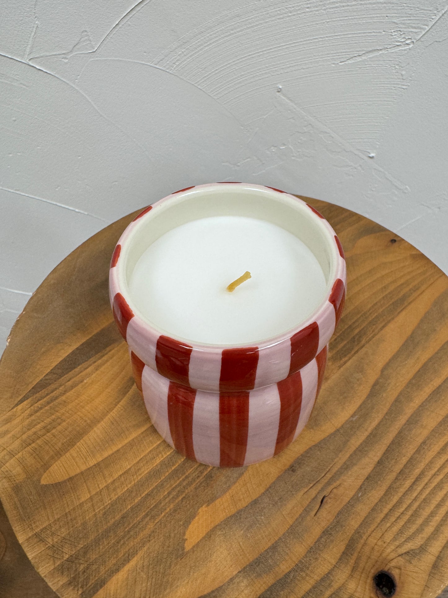 Red/Pink Cabana Paddywax Candle Pink Peppermint