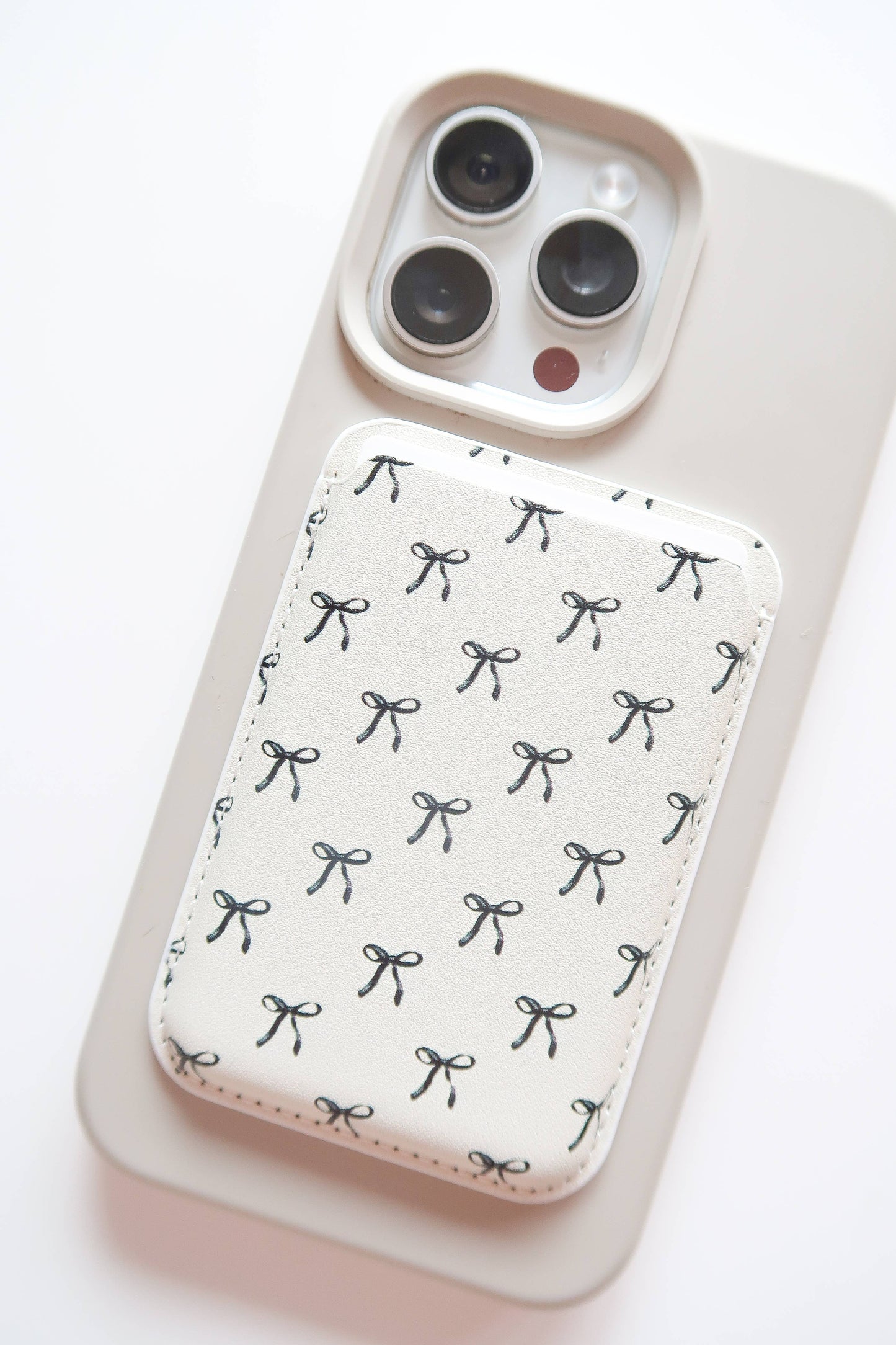 Magnet Phone Wallet, Magnetic card cash wallet: #5 Black Bow