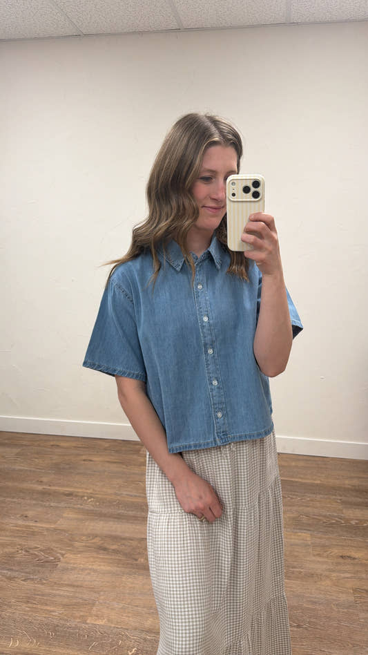 Short Sleeve Denim Top