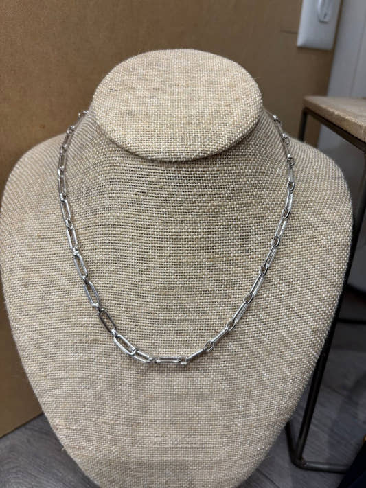 583 Silver paper Clip Chain Necklace - Three:Twelve Boutique - Three:Twelve