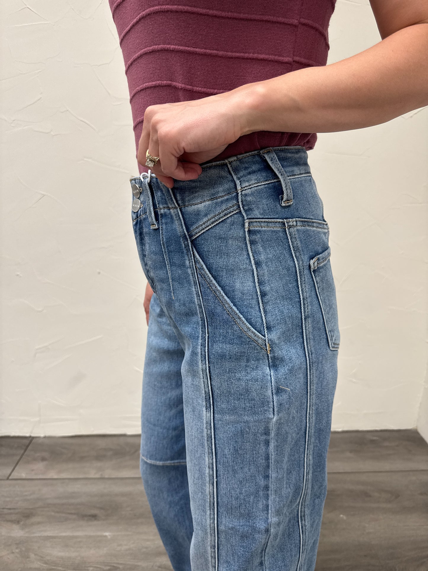 Ankle Barrel Double Roll Jeans