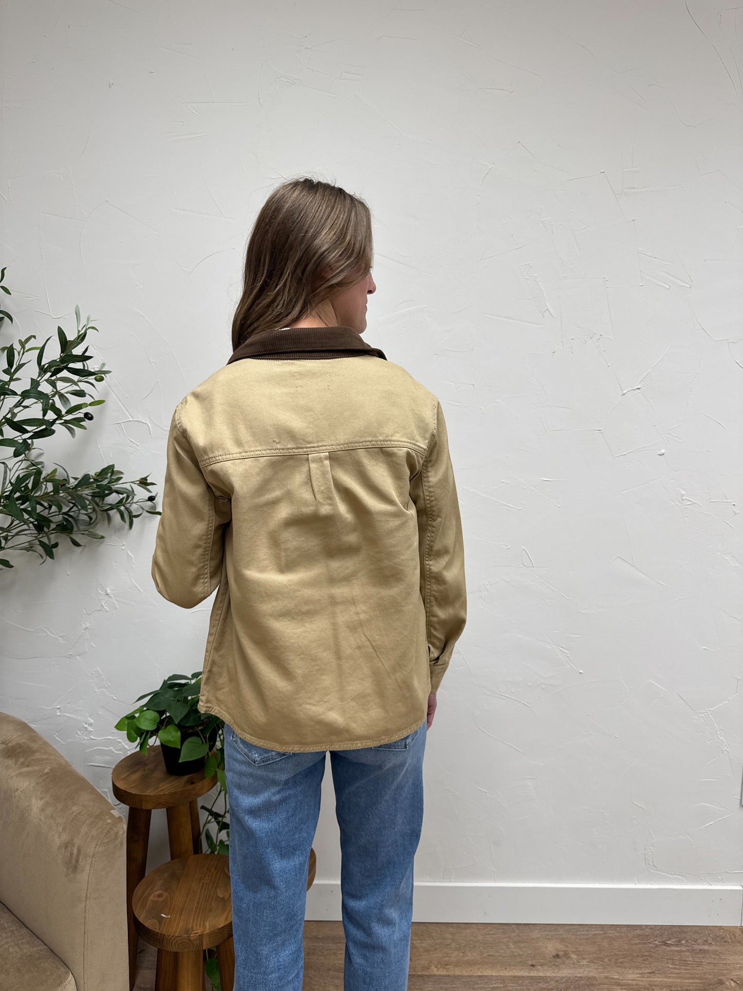 Work Jacket with Corduroy Collar