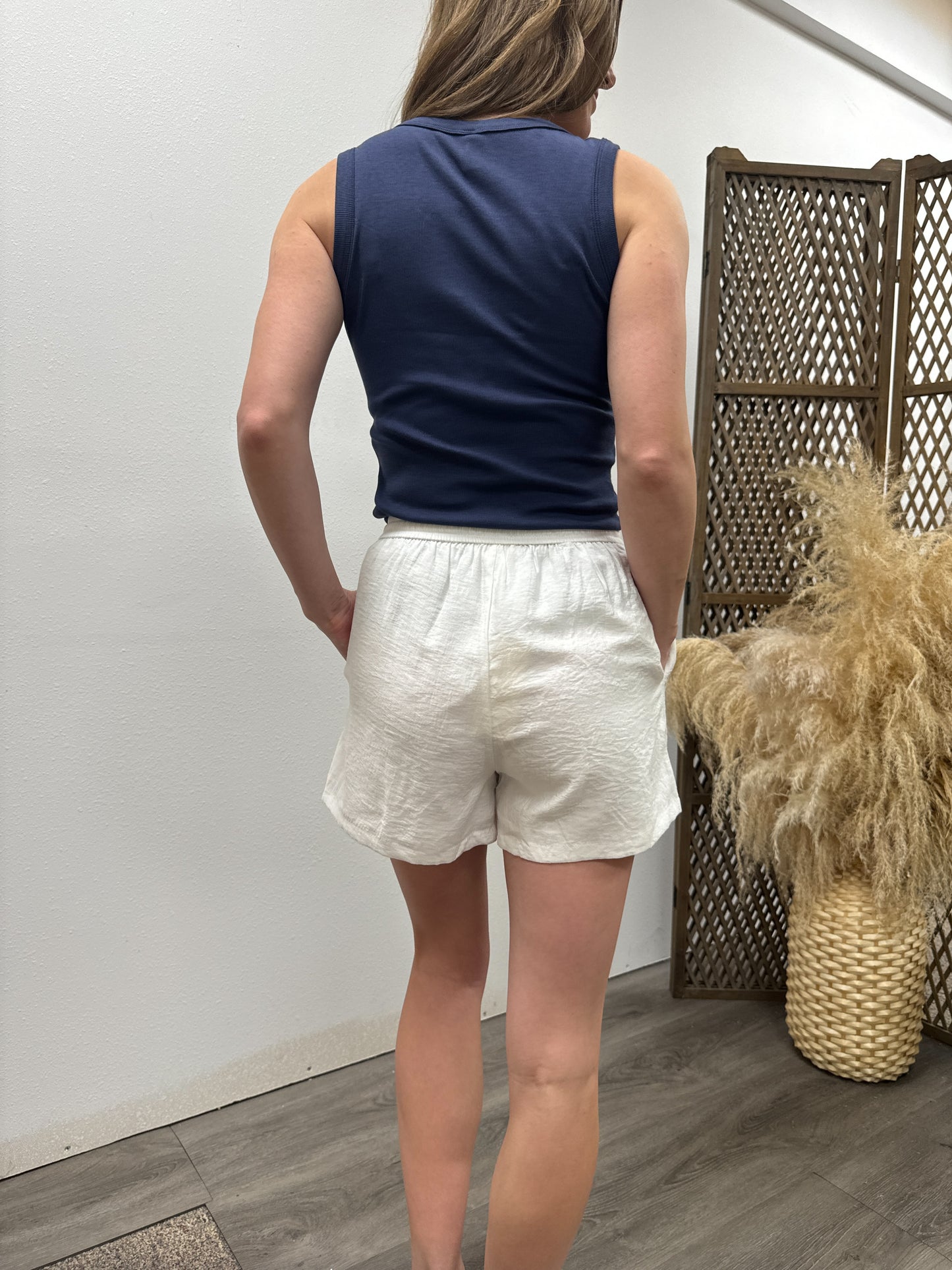 Light Textured Drawstring Shorts